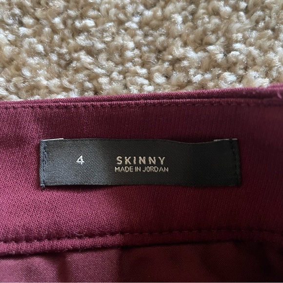 LOFT Skinny Work Slacks Pants Women’s 4 (30x27) Burgundy Office Stretch Pockets - Picture 2 of 15